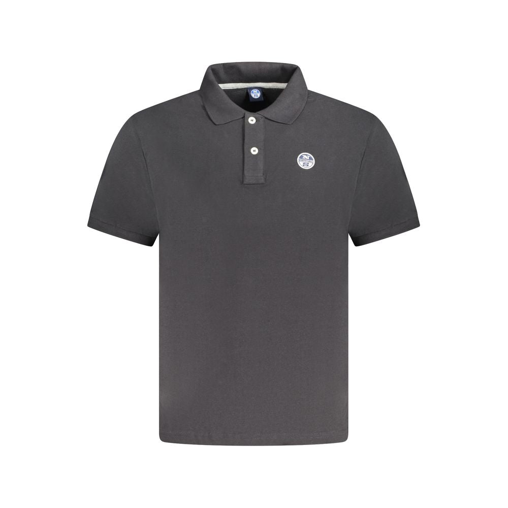 North Sails Black Cotton Men Polo Shirt NO-33985-S
