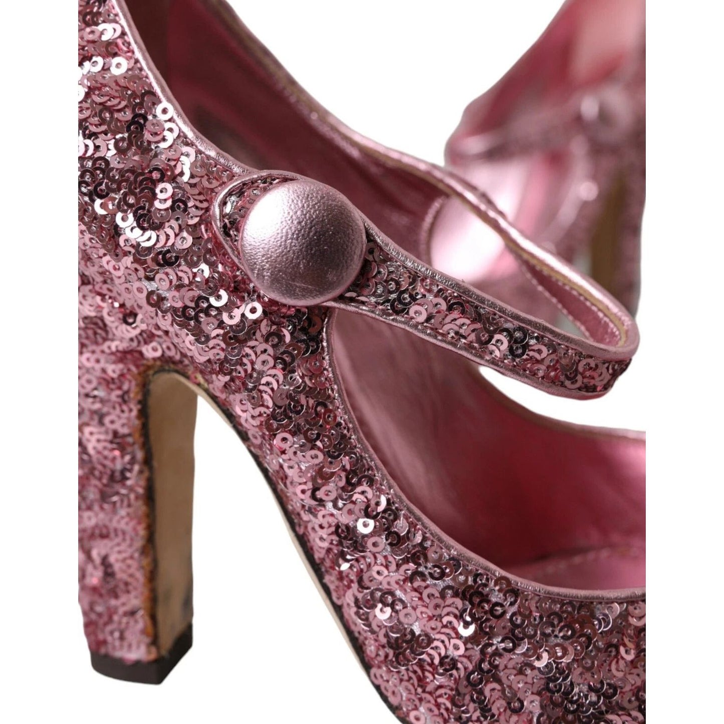 Dolce & Gabbana Pink Sequin Mary Jane Pumps High Heels Shoes