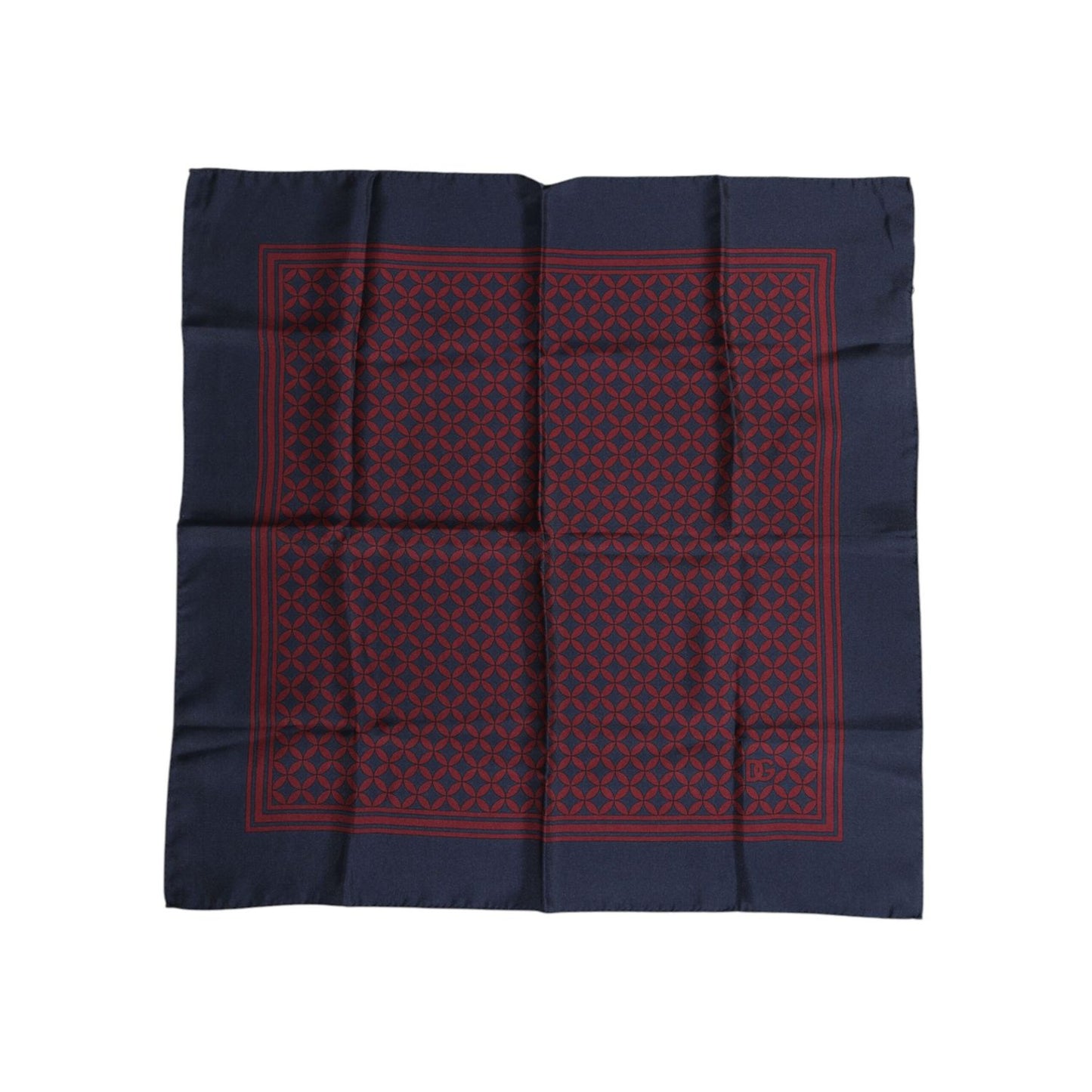 Dolce & Gabbana Red Blue Printed Silk Square Men Foulard Scarf MS7247