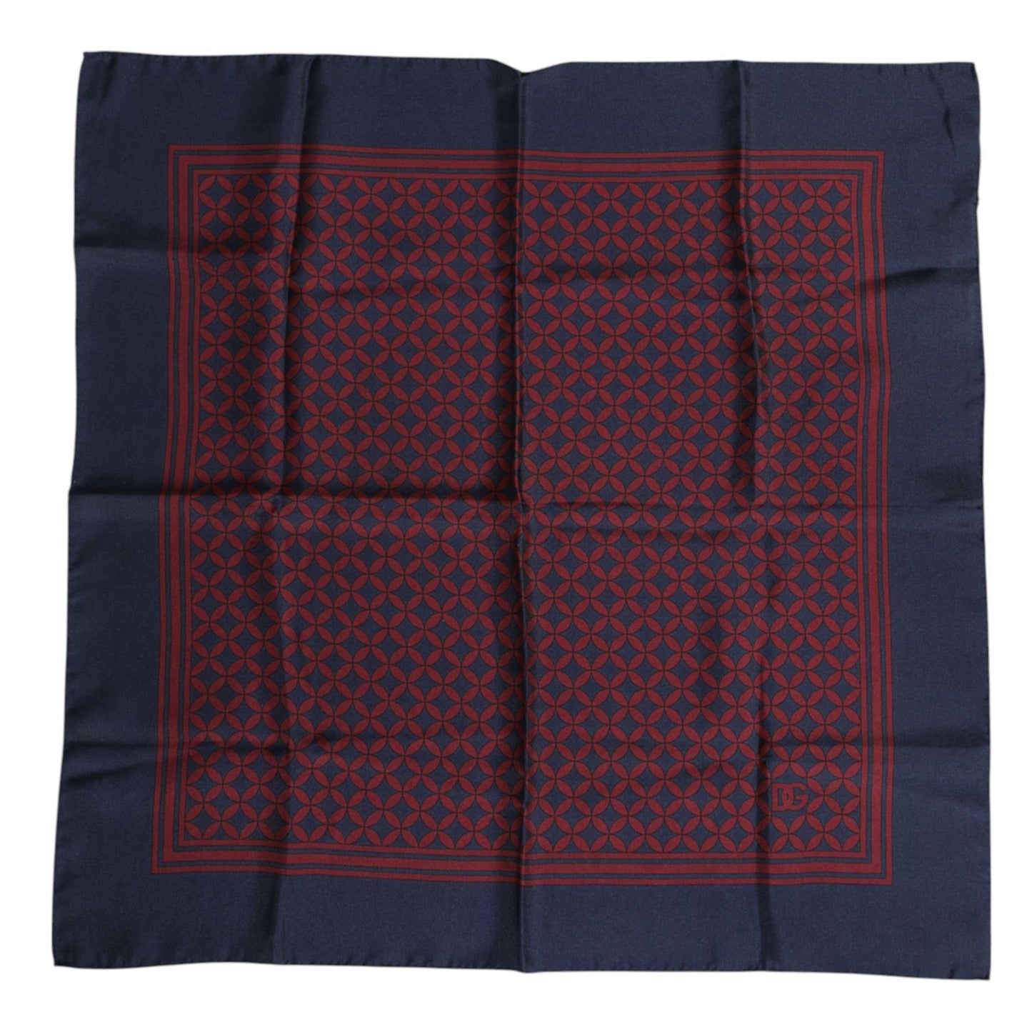 Dolce & Gabbana Red Blue Printed Silk Square Men Foulard Scarf MS7247