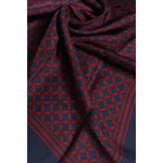 Dolce & Gabbana Red Blue Printed Silk Square Men Foulard Scarf MS7247