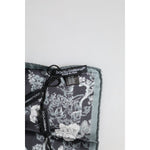 Dolce & Gabbana Black Floral Print Silk Square Foulard Scarf