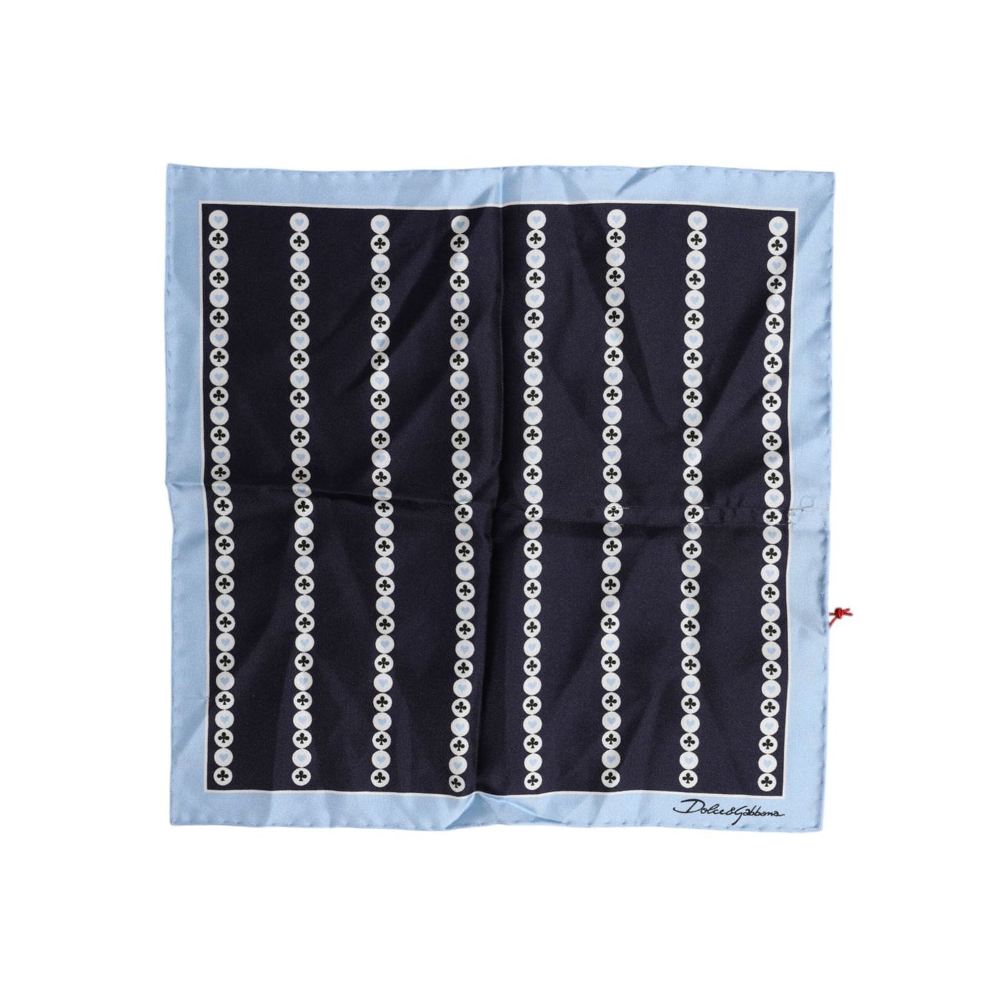 Dolce & Gabbana Blue Printed Silk Square Men Foulard Scarf