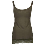 Silvian Heach Green Cotton Women Tank SI-3790-2XS