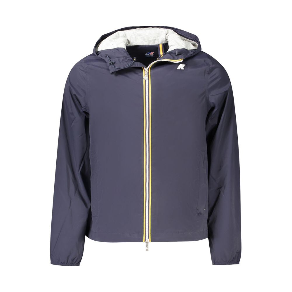 K-WAY Blue Nylon Men Jacket KW-38783-M