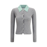 Self-Portrait Merino wool Cardigan SE-PF25097CGRGREY-M