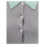 Self-Portrait Merino wool Cardigan SE-PF25097CGRGREY-M