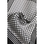 Dolce & Gabbana Black White Patterned Square Men Foulard Scarf