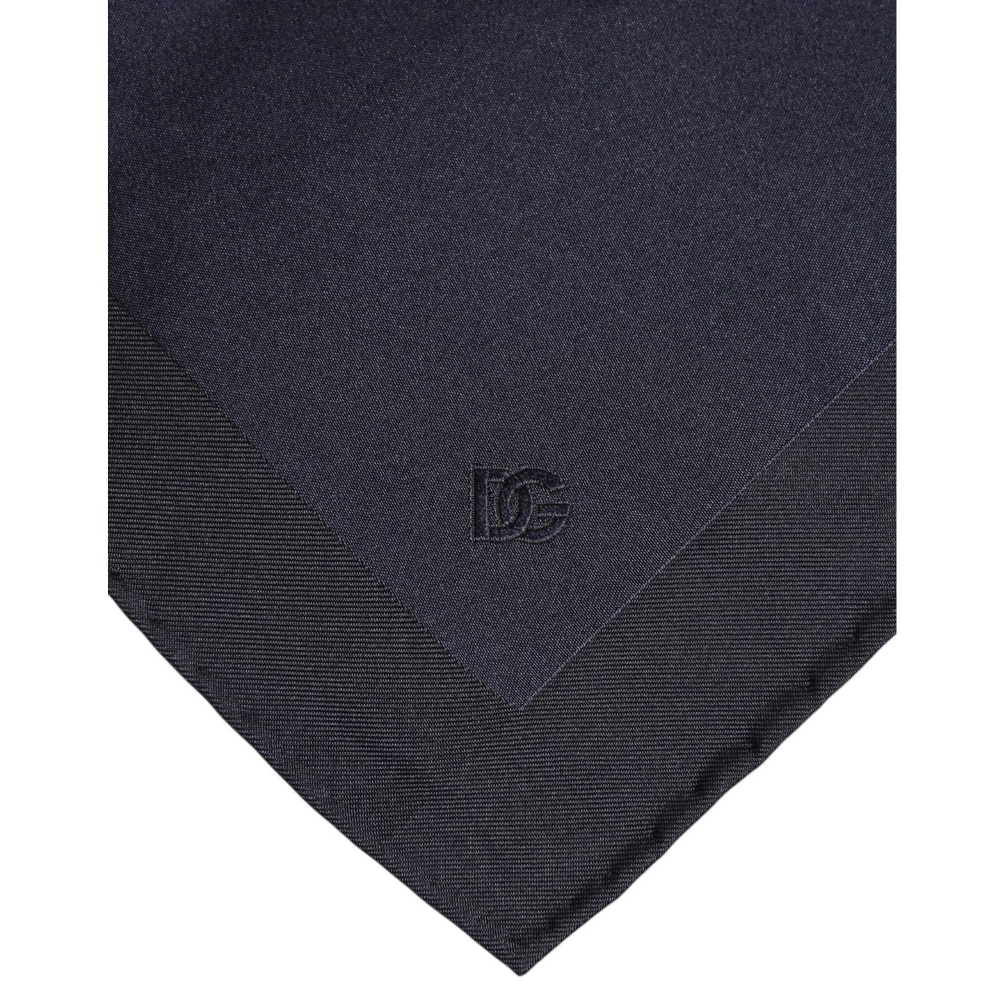Dolce & Gabbana Dark Blue Silk Square Men Foulard Scarf