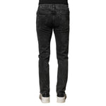 Dolce & Gabbana Black Washed Double Waistband Denim Jeans