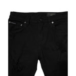 Dolce & Gabbana Black Cotton Logo Plaque Slim Denim Jeans PAN74990-44