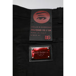 Dolce & Gabbana Black Cotton Logo Plaque Slim Denim Jeans PAN74990-44