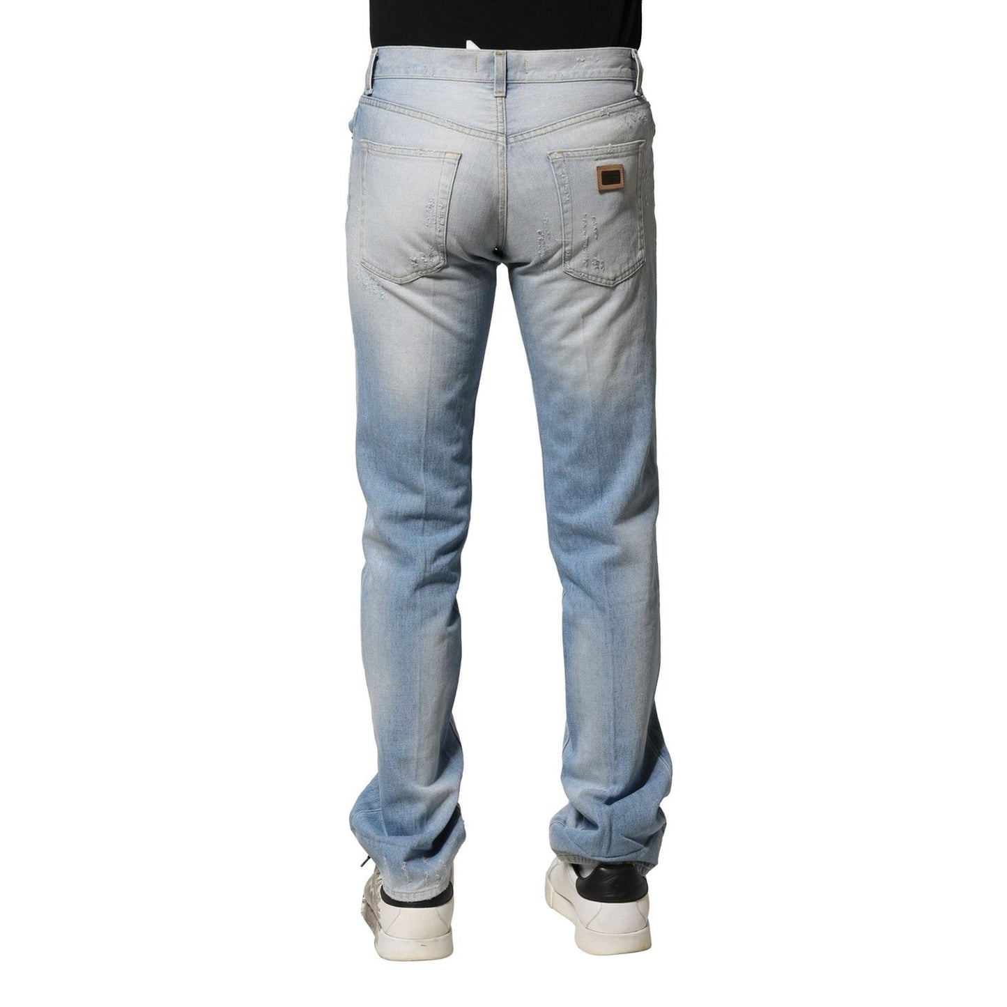 Dolce & Gabbana Light Blue Washed Straight Fit Denim Jeans PAN75928-44