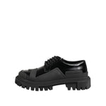 Dolce & Gabbana Black Patent Leather Trekking Derby Shoes MV7382-39