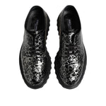 Dolce & Gabbana Black White Calfskin Chunky Derby Shoes