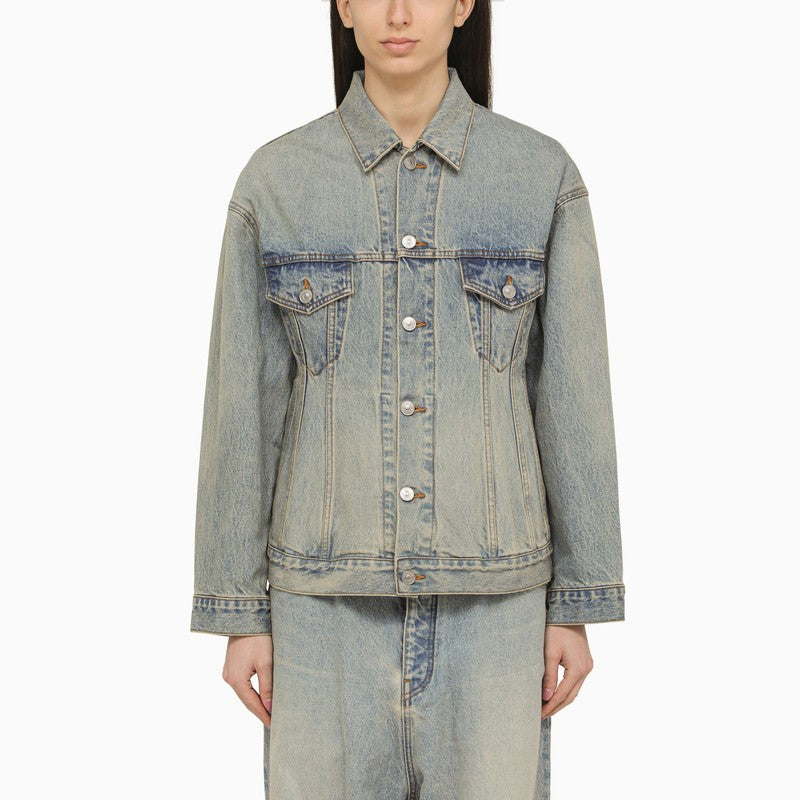 Balenciaga Light blue washed-effect denim jacket 773776TJW79/O_BALEN-4076_108