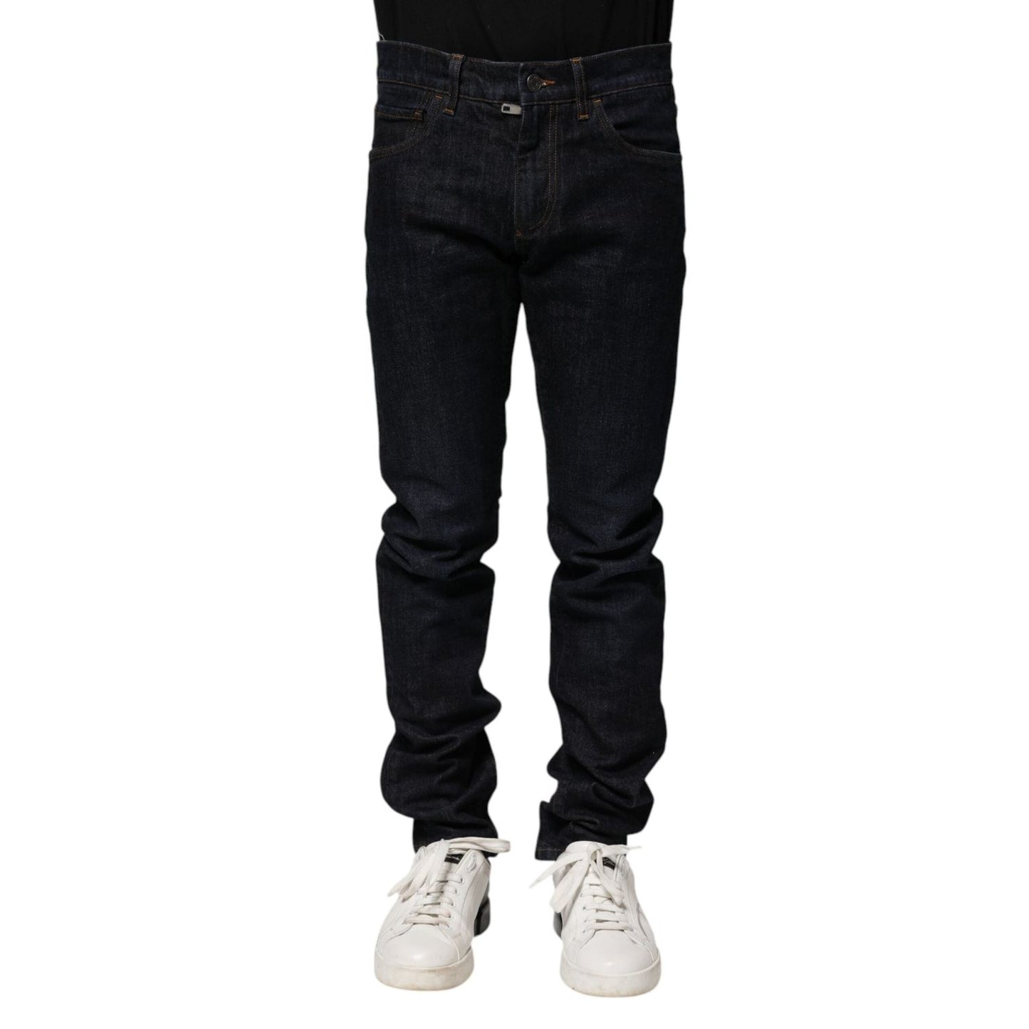 Dolce & Gabbana Black Cotton Skinny Denim Men Jeans PAN74792-46