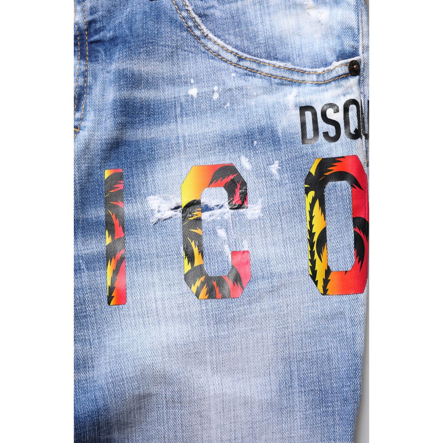 Dsquared² Blue Washed Cotton Mid Waist Skinny Denim Jeans PAN74481-38