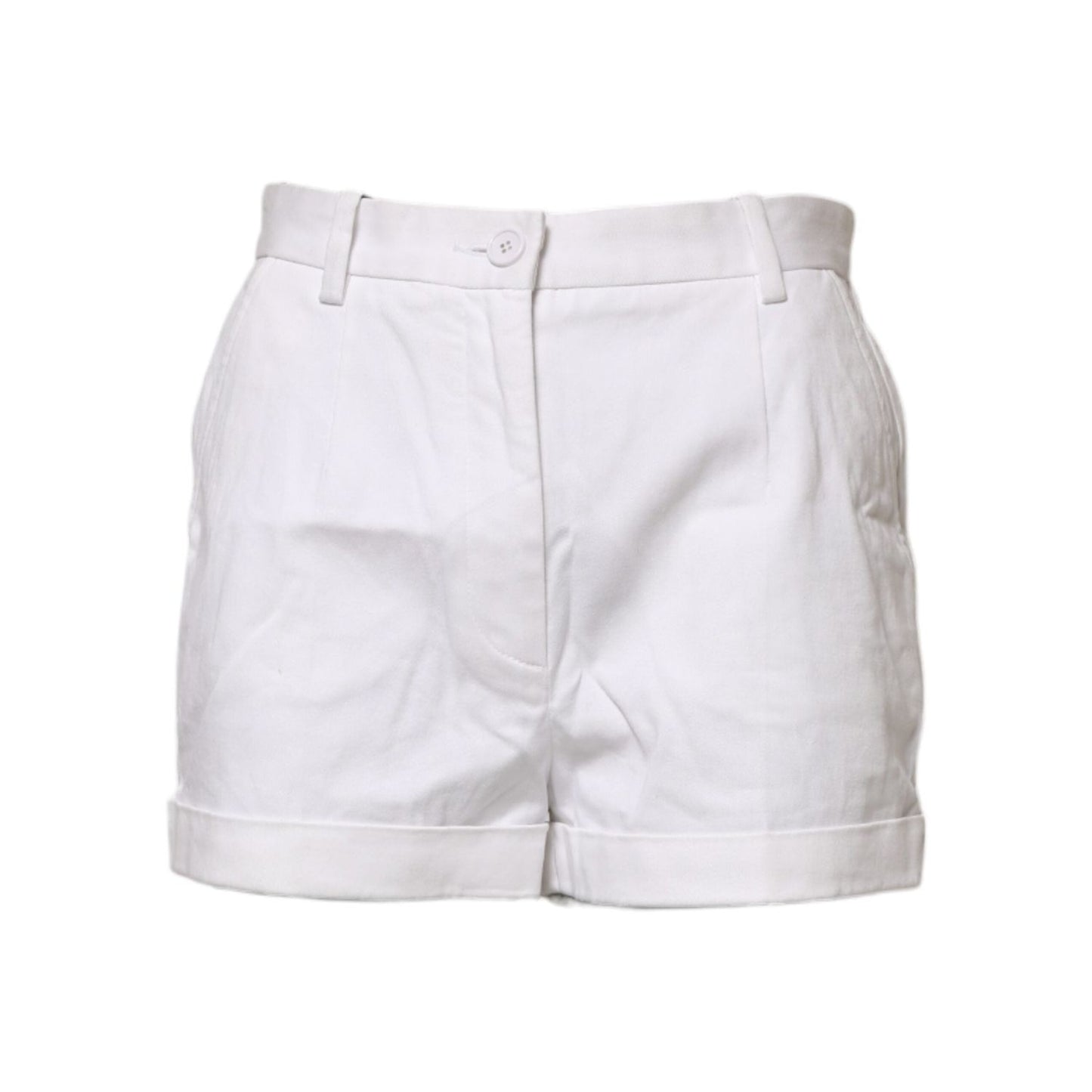 Dolce & Gabbana White Cotton Mid Waist Women Bermuda Shorts PAN74776-38