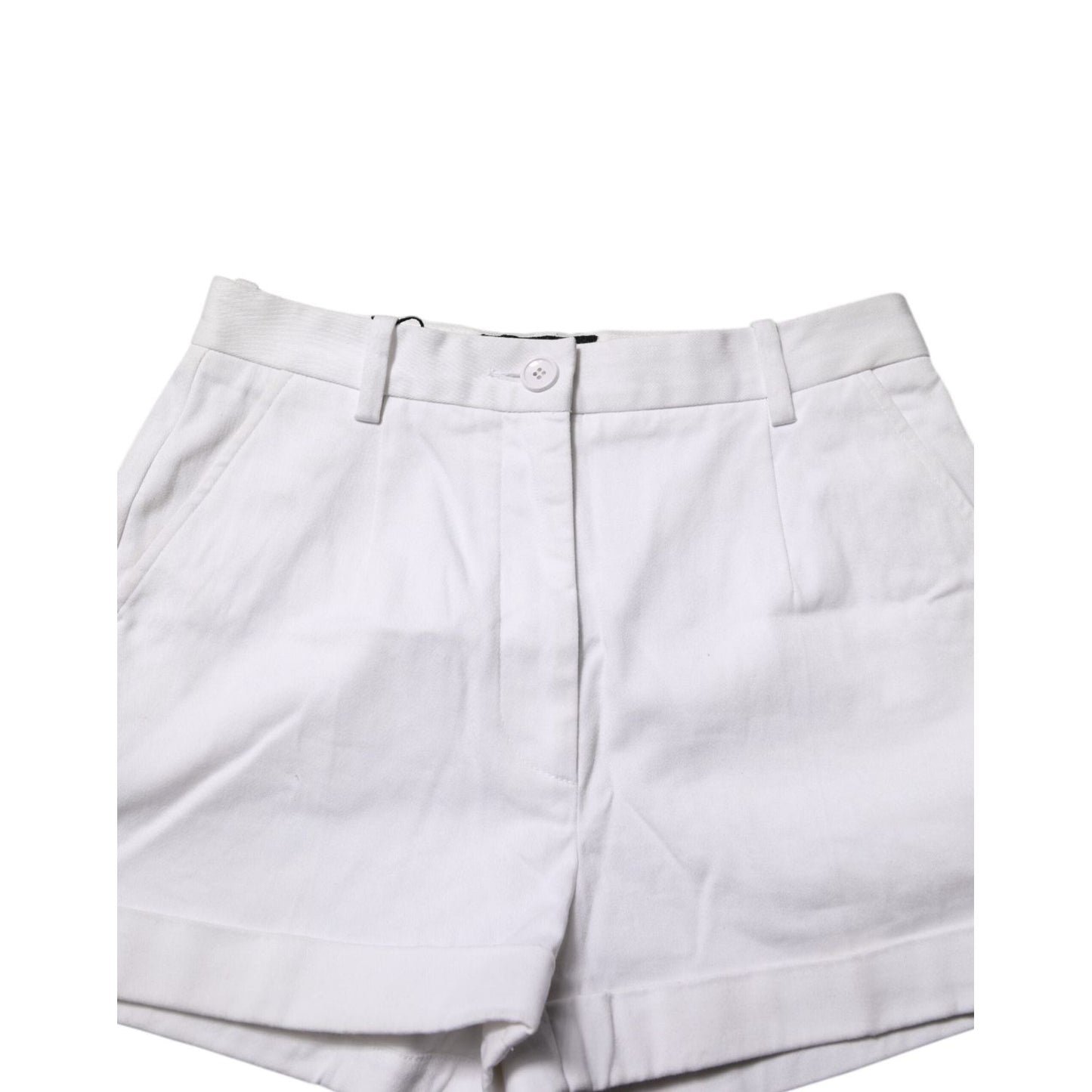Dolce & Gabbana White Cotton Mid Waist Women Bermuda Shorts PAN74776-38