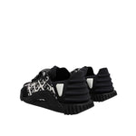 Dolce & Gabbana Black Logo Lace Up Low Top NS1 Sneakers Shoes MV7436-41