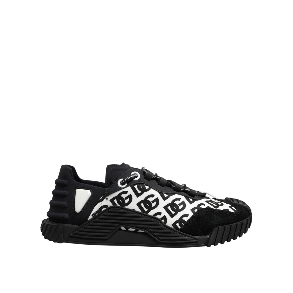 Dolce & Gabbana Black Logo Lace Up Low Top NS1 Sneakers Shoes MV7436-41
