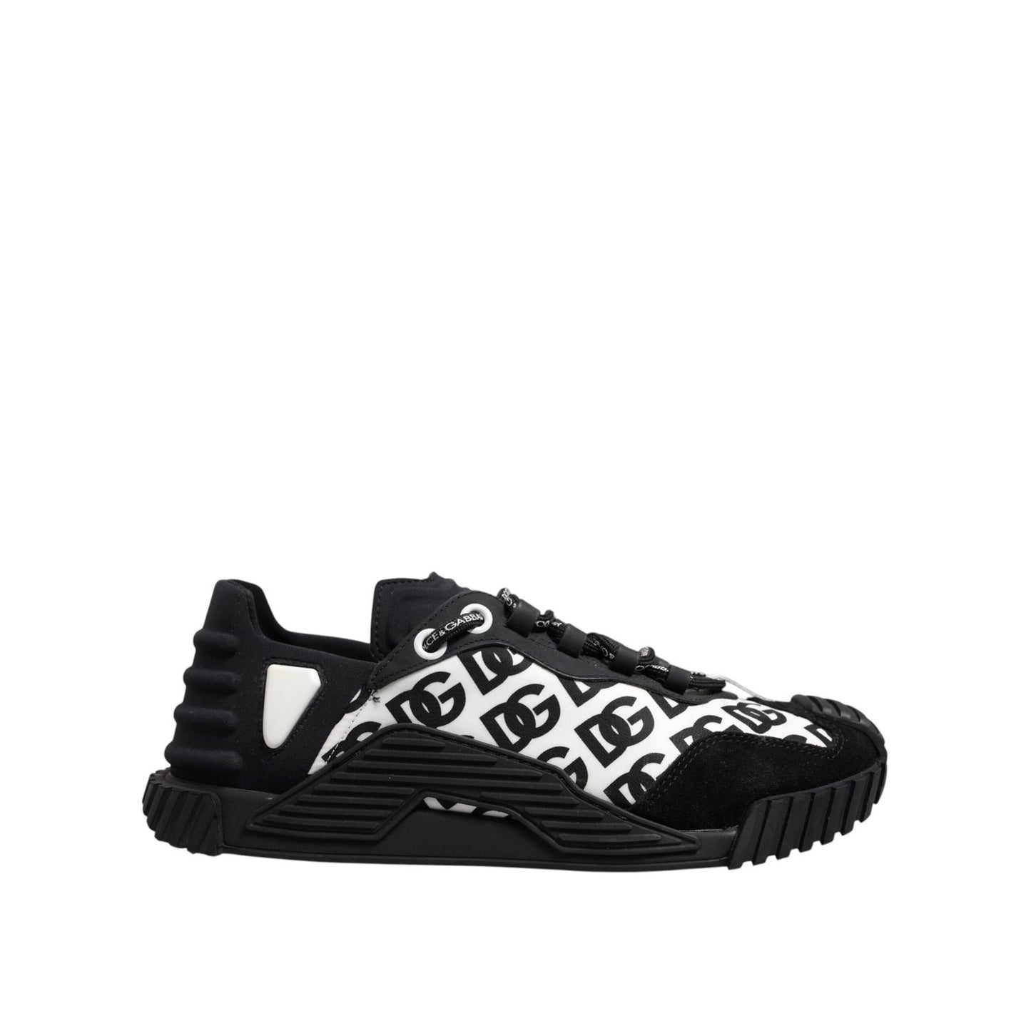 Dolce & Gabbana Black Logo Lace Up Low Top NS1 Sneakers Shoes MV7436-41