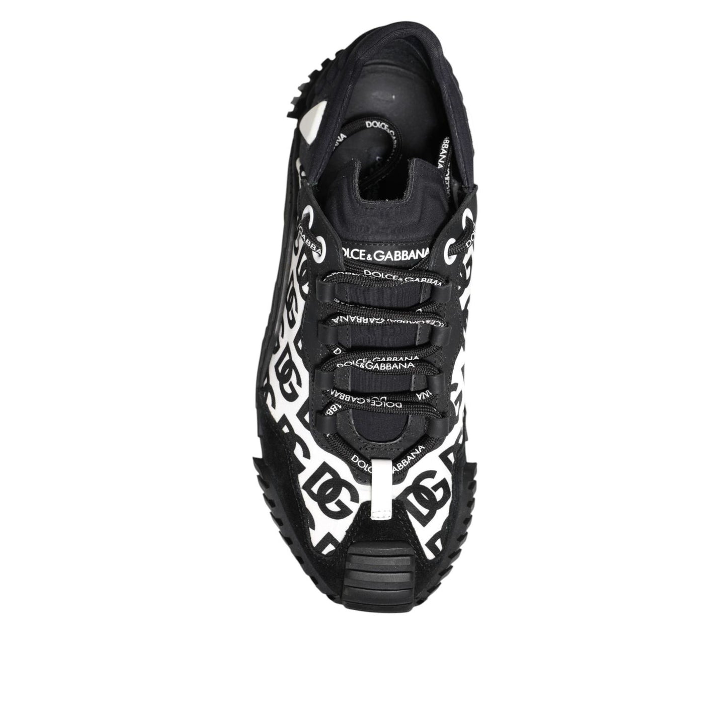Dolce & Gabbana Black Logo Lace Up Low Top NS1 Sneakers Shoes MV7436-41
