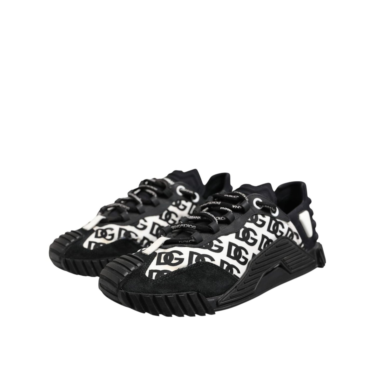Dolce & Gabbana Black Logo Lace Up Low Top NS1 Sneakers Shoes