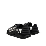 Dolce & Gabbana Black Logo Lace Up Low Top NS1 Sneakers Shoes
