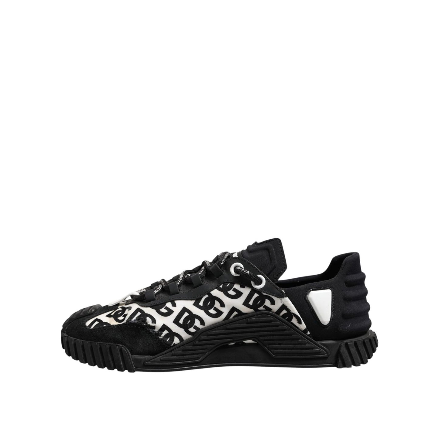 Dolce & Gabbana Black Logo Lace Up Low Top NS1 Sneakers Shoes