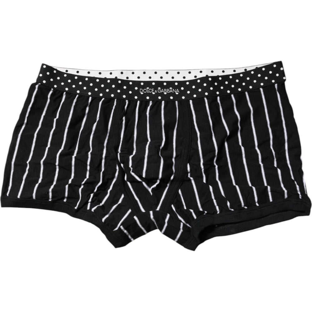 Dolce & Gabbana Black White Striped Regular Boxer Underwear BIK1573-7
