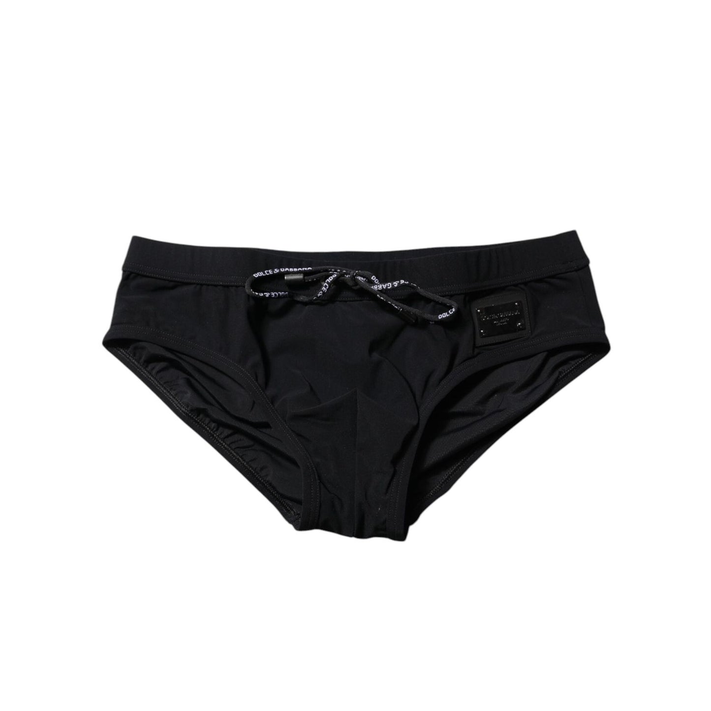 Dolce & Gabbana Black Logo Plaque Men Beachwear Brief Swimwear BIK1611-4