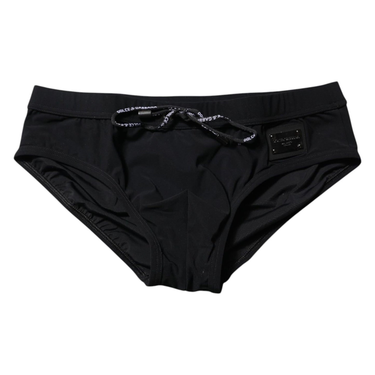 Dolce & Gabbana Black Logo Plaque Men Beachwear Brief Swimwear BIK1611-4