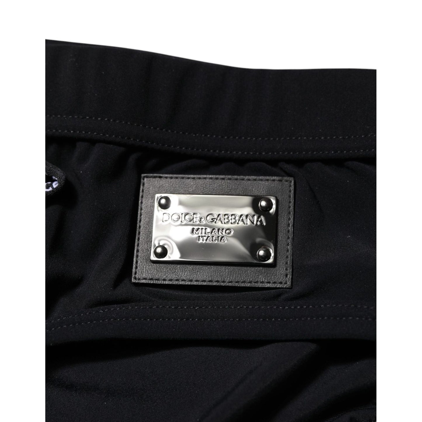 Dolce & Gabbana Black Logo Plaque Men Beachwear Brief Swimwear BIK1611-4