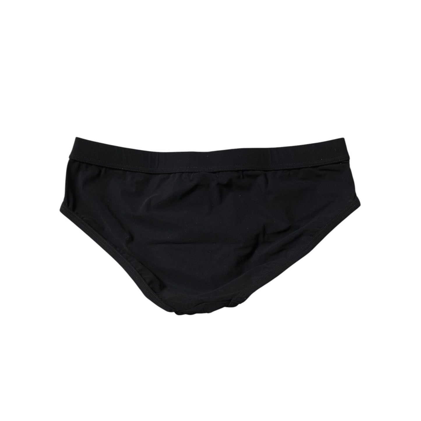 Dolce & Gabbana Black Logo Plaque Men Beachwear Brief Swimwear BIK1611-4