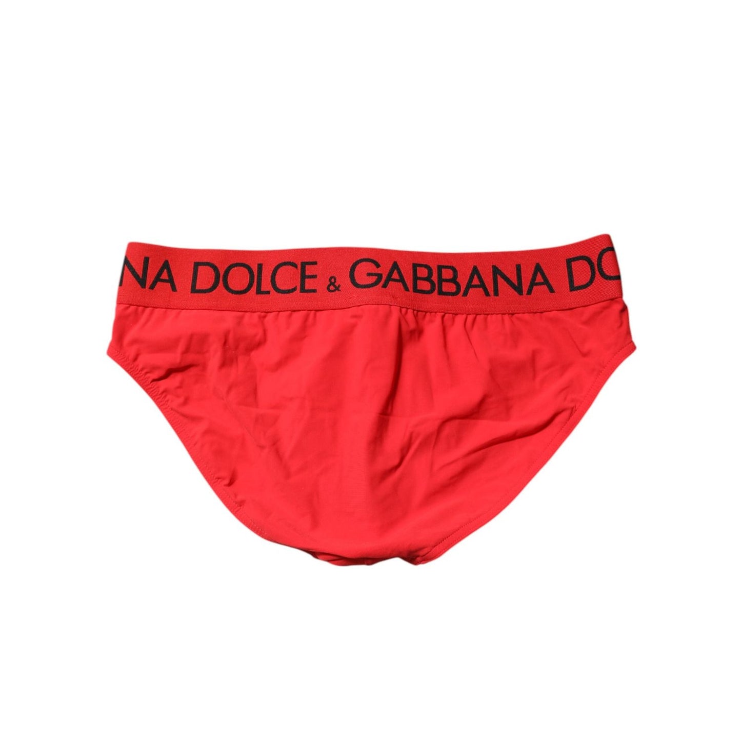 Dolce & Gabbana Red Logo Waist Men Beachwear Brief Swimwear BIK1616-5