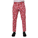 Dolce & Gabbana Pink Cherry Print Cotton Dress Pants PAN76204-48