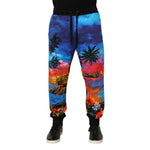 Dolce & Gabbana Blue Hawaiian Print Jogger Sweatpants Pants PAN76249-48