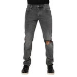 Dolce & Gabbana Gray Cotton Logo Plaque Denim Jeans PAN76344-48