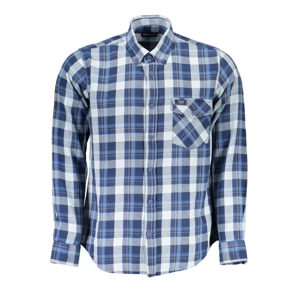 North Sails Blue Cotton Shirt NO-16382-XL