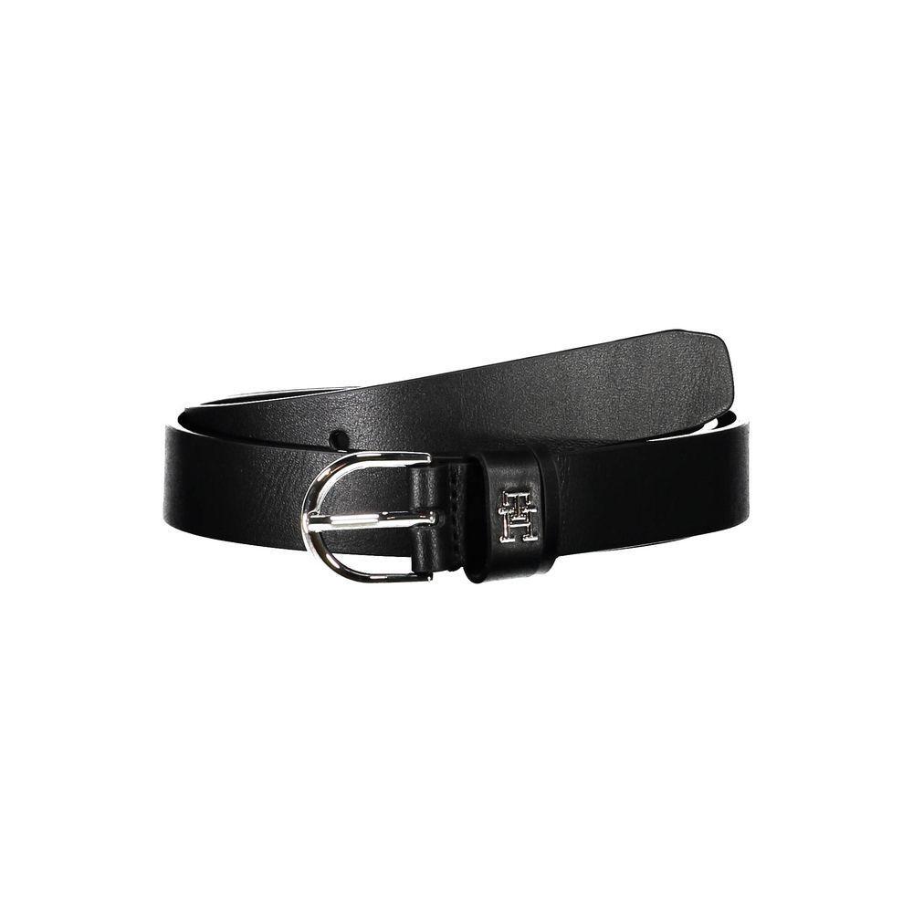 Tommy Hilfiger Black Leather Belt TO-20481-80 CM / 32 INCHES