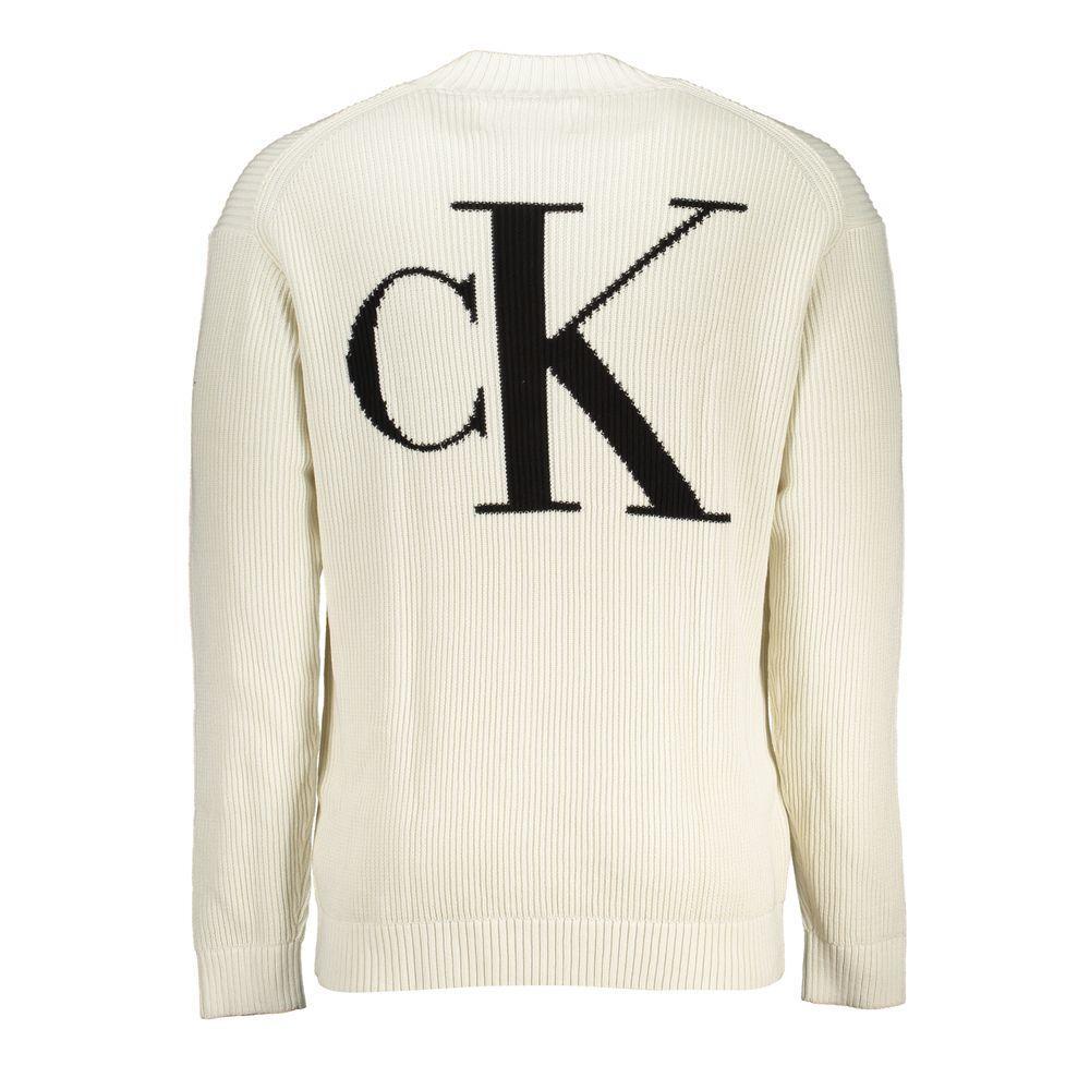 Calvin Klein White Cotton Sweater CA-25451-M
