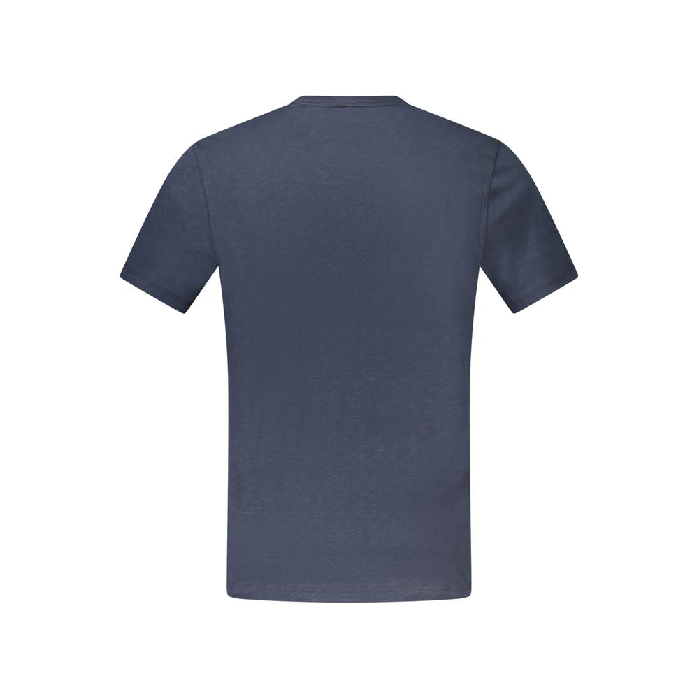 Hugo Boss Blue Cotton T-Shirt, short sleeve crew neck with logo print