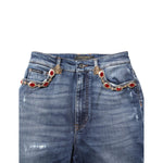 Dolce & Gabbana Blue Rhinestone Embellished Denim Jeans PAN76496-40