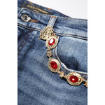 Dolce & Gabbana Blue Rhinestone Embellished Denim Jeans PAN76496-40