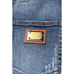 Dolce & Gabbana Blue Rhinestone Embellished Denim Jeans PAN76496-40