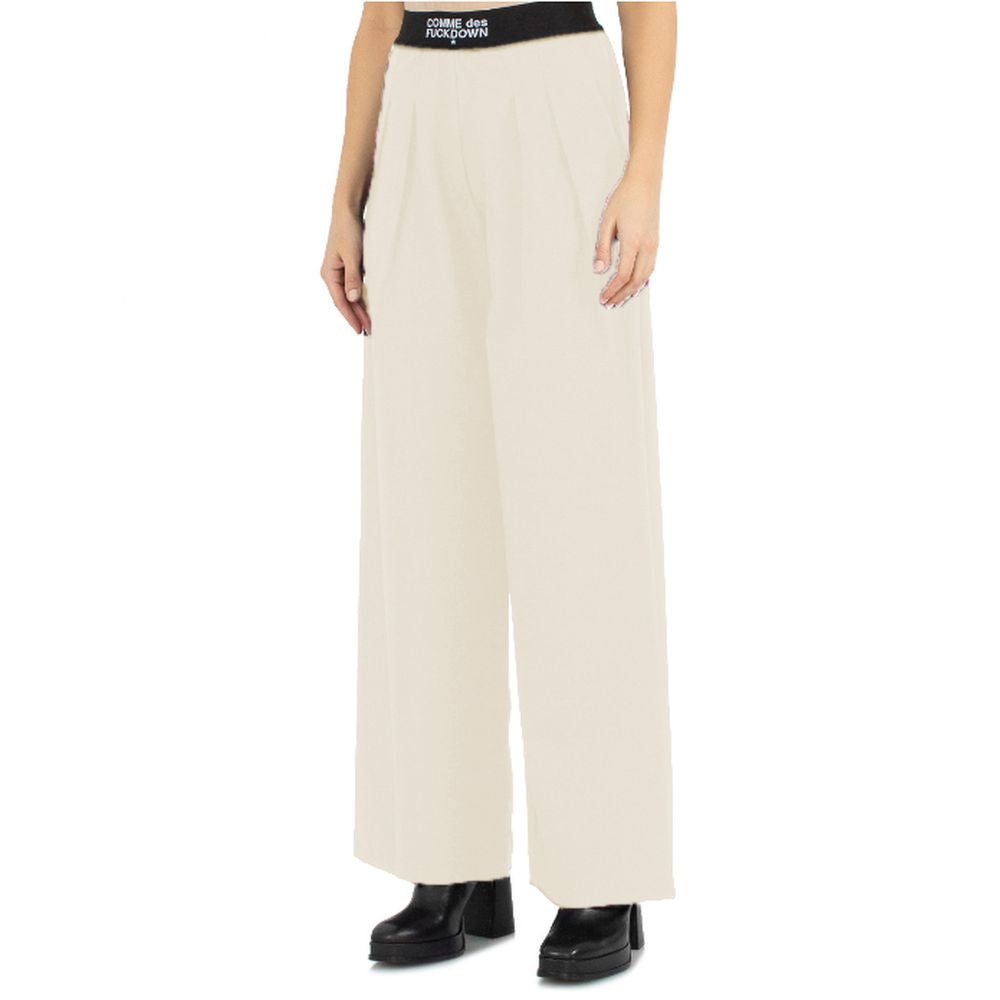 Comme Des Fuckdown Beige Polyester Jeans & Pant CO-15696-S
