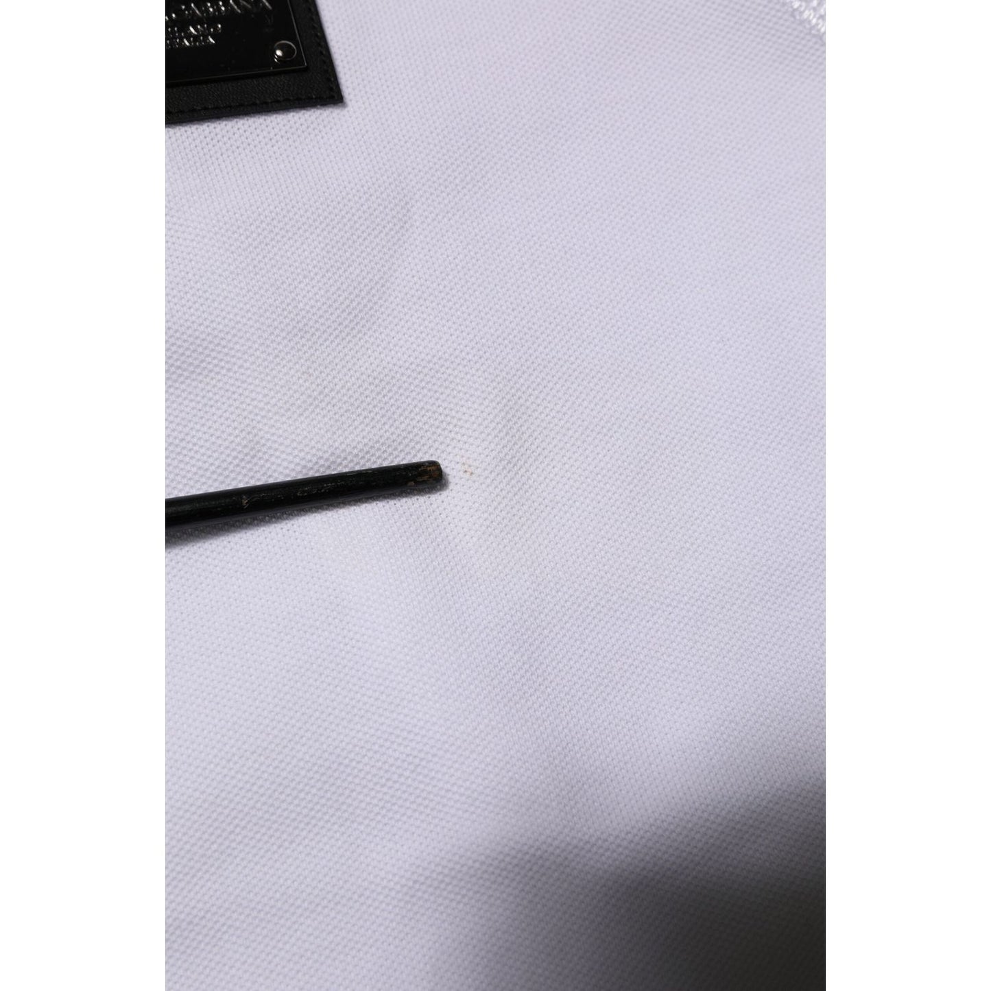 Dolce & Gabbana White Logo Short Sleeve Collared Polo T-shirt