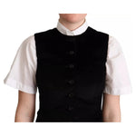 Dolce & Gabbana Black Brown Leopard Print Waistcoat Vest TSH5982 -40